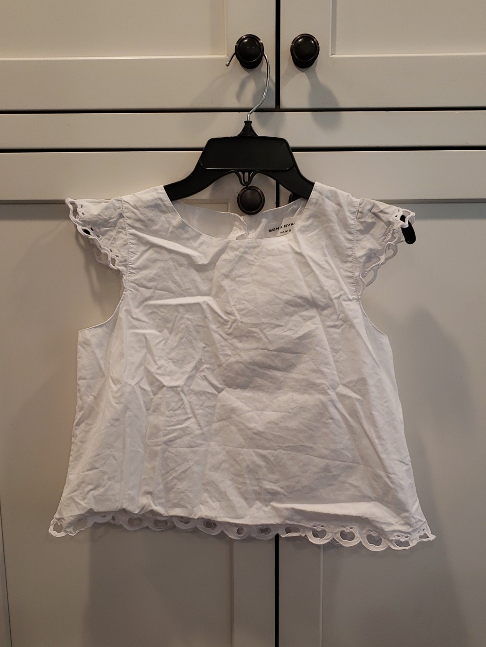 Sonia Rykiel Paris White Eyelet-Trim Girls' Blouse